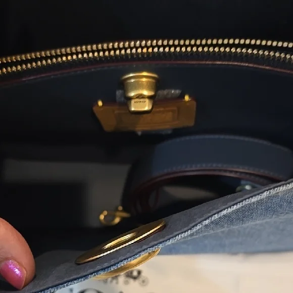 Coach Blue Denim Women's Bag - Picture 2 of 6